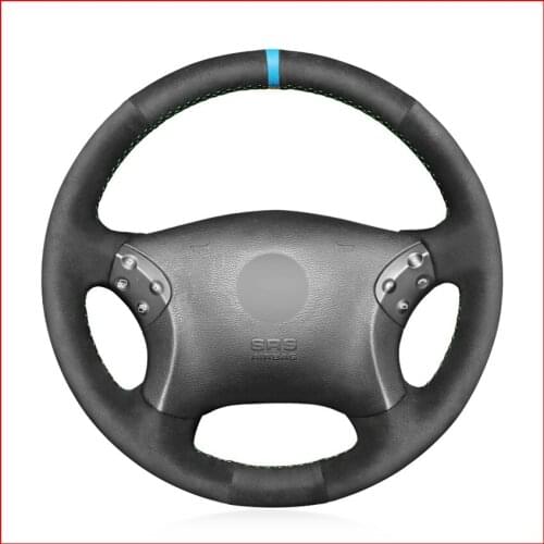 MEWANT Black Suede Car Steering Wheel Cover for Mercedes Benz W203 C-Class 2001 2002 2003 2004 2005 2006 2007 Accessories