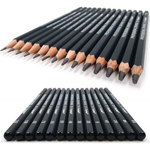 14 Pcs/set Professional Sketch Drawing Pencil Set Dainting Pencils Charcoal Stationery Supplies For Art Students Painting Lovers