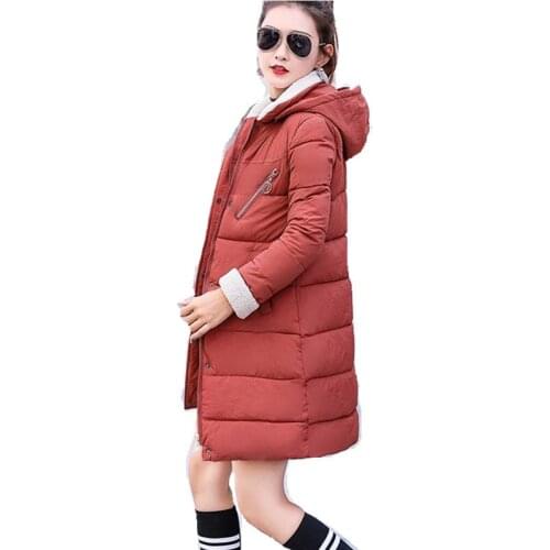 New Arrival Winter Women Jacket 2018 Down Cotton Jacket Female Hooded Slim Button Office Lady Thicken Warm Outerwear Parkas Q499