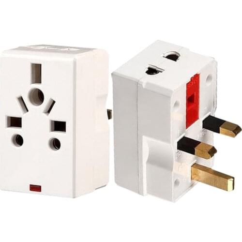 New AU EU US to UK multifunction universal adaptor plug 3p grounded socket 13A Fused UK Plug Industry electrical Power Converter