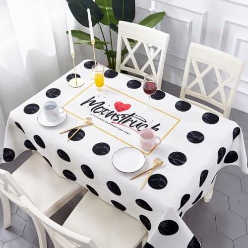 New product High end Modern Kitchen Waterproof Table Cloth Dining Room Ink point Printing Table Cover Banquet Home Decoration