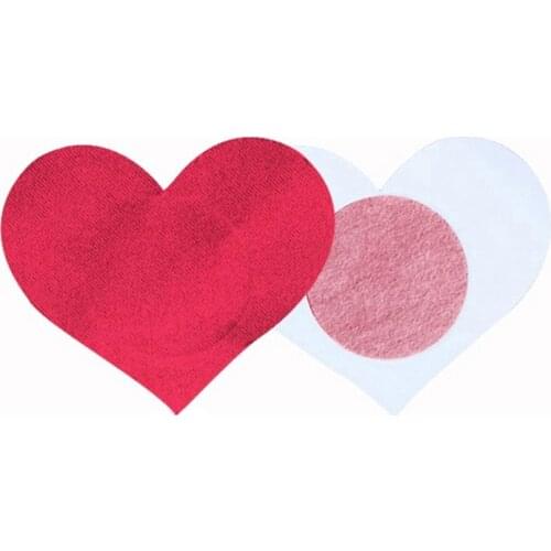 1 Pair Women Heart Shape Nipple Cover Disposable Pasties Self Adhesive Nipple Covers Flirting Breast Stickers Fetish Boob Tape