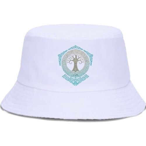 Mythology Yggdrasil Norse Bucket Hats Summer Sunscreen Fisherman Hat Outdoor Foldable Panama Cap Men Women Fishing Beach Caps