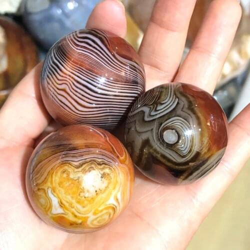 Highly polished natrual sardonyx stone agate ball palm stones healing