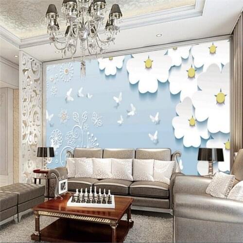 Beibehang Custom Photo Wallpaper Sticker 3D Daisy 3d European Background Wall Mural papel de parede wallpaper for walls 3 d