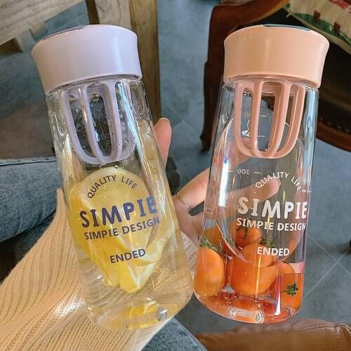 Transparent Plastic Cups for Students' Campus Sports Fall-proof Large-capacity Handy Cups Cute Plastic Cups Water Bottle