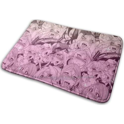 Pink Hentai Mask Mat Rug Carpet Anti-Slip Bedroom Entrance Door Mat Hentai Ero Pink Pastel Gamer Girl E Girl Kawaii