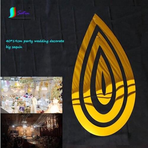 Stage Mall Store Home Birthday Festival Wedding Ceiling Hanging Decorate 40cm Super Large gold Silver,Wine Red Water Drop Sequin