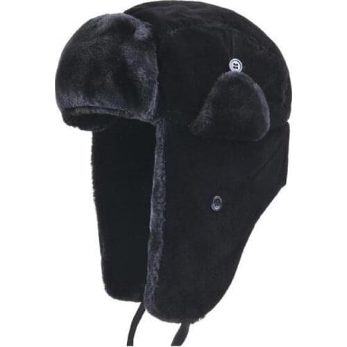 YQYXCY Bomber Hat Female Winter Hats For Men Women Thick Warm Fur Velvet Cold Cap Bone Male Ear Protect Snow Russian Hat Ear