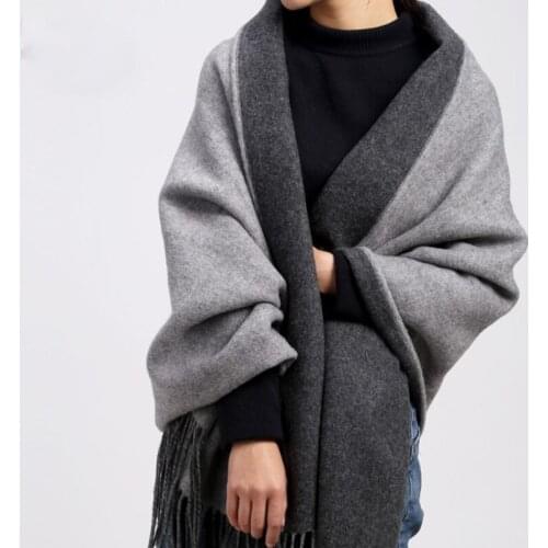 Merino 100% Pure Wool Scarf Women Luxury Brand Winter Scarf Stole 2019 Thicken Wool Warm Large Shawls Wraps For Ladies Pashmina