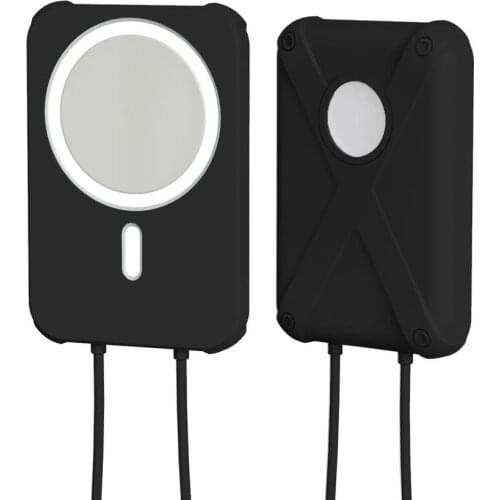 Silicone Back Cover For IPhone 11 12 Pro Max Magsafe Protective Case For Apple Mini Wireless Magnetic Charger Battery Pack Shell