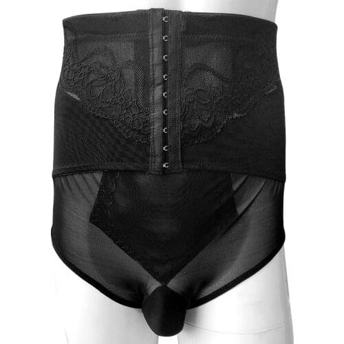 Sissy Body Shaper Panties Penis Pouch High Waist Tummy Control Belt Slimming Beer Belly Abdomen Men Underwear Shape Boxers Wear