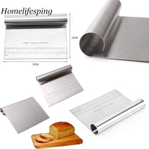 Cake Scraper Pastry Cutters Stainless Steel Baking Cake Cooking Dough Scraper Fondant Spatulas Edge DIY Baking Decorating Tools