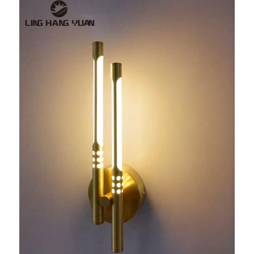 Modern Led Wall Light Copper Body Sconce Wall Lamp for Bedroom Living room Dining room Bedside Light Indoor Home Wall Led Lamp