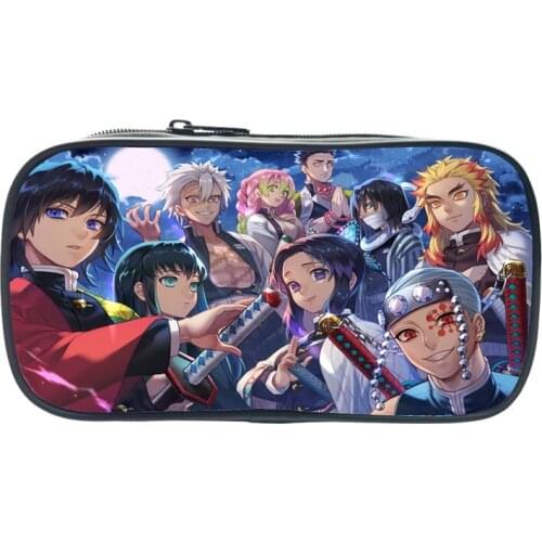 Anime Demon Slayer Pen Bag Student Pencil Case Kimetsu No Yaiba Teenage Boy Girl Storage Bag Kids School Stationery
