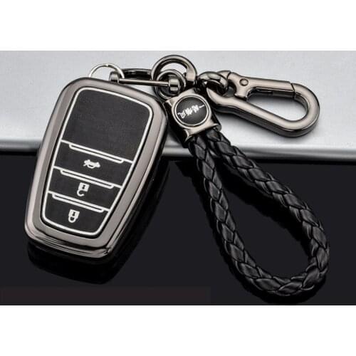Luminous Leather Car Key Fob Cover Case for Toyota CHR C-HR Camry Prius Prado 2016 2017 2018 2 3 Buttons Smart Remote Keyless