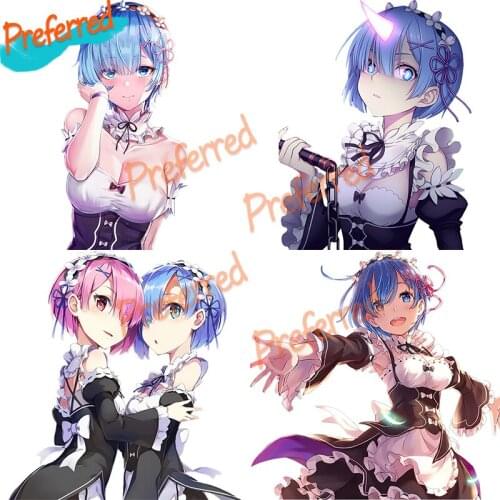 Creative Personality Three Ratels CDM368 RE:ZERO Rem Stickers for Car Window Wiper Decals Cartoot Character Anime Vinyl Sticker