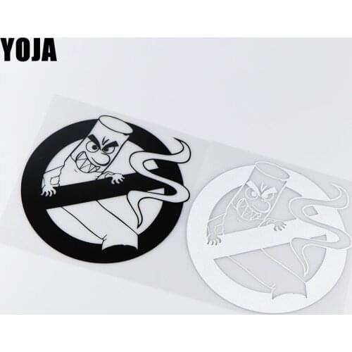 YOJA 16.1X16CM SMOKING Warning Car Sticker Creative Cartoon Decal Accessories ZT4-0135