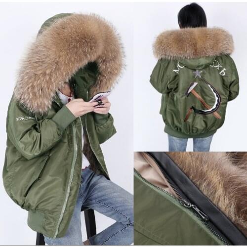 Real Fur Jacket Women waterproof shell Natural Fur Raccoon Lining Thick Warm Winter Fur Coat 2020 ODDFOX Brand New 6 colours