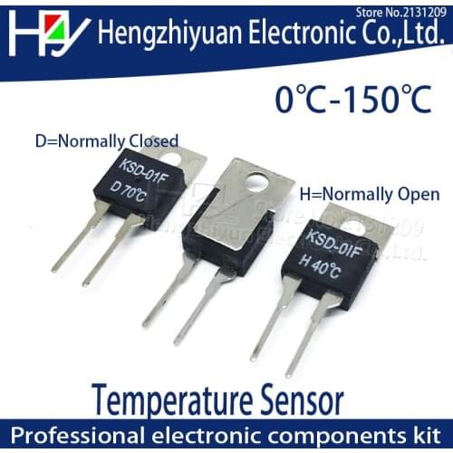 1.5A TO-220 DIP Thermal Switch Temperature Sensor Thermostat KSD-01F JUC-31F Fuse H D 130 135 150 C Degrees Normally Closed Open
