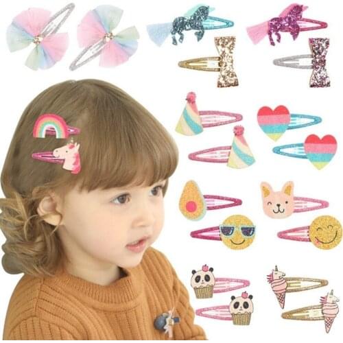 1 Pairs Lytwtws Baby Clothes Girl Cartoon Cute Kawaii Sequin Animals Infant Newborn Gift Toddlers Clips Hairpins Hair Accessory