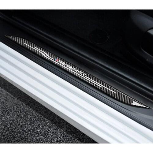 Accessories Door Sill Scuff Plate Guards Carbon Fiber Door Sills Protector Stickers For BMW F10 F30 F34 E70 X1 X5 X6 4pcs