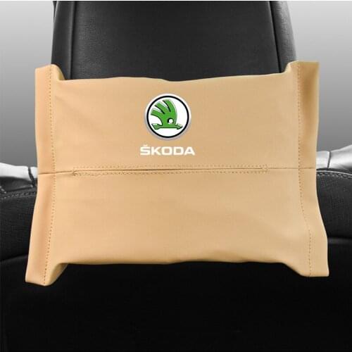Car Accessories 1Pcs Car tissue box tissue storage bag for skoda octavia fabia rapid yeti Kodiaq superb Car organizer box