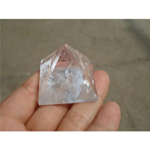 White crystal clear quartz rock Engraved 30mm Pyramid point pillar Carved Stone Chakra Stones Healing Reiki Free shipping