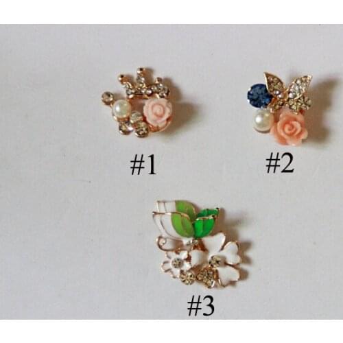 Free Shipping Wholesale 60pcs/lot Rhinestone Flatback Button For Hair Flower Wedding Invitation LSRB052501
