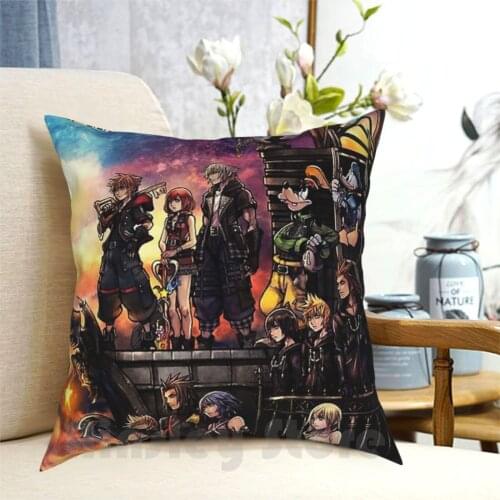 Hearts Kingdom Game Pillow Case Printed Home Soft DIY Pillow cover Kingdom Hearts Kingdom Hearts Game Gamer Video Games Bg