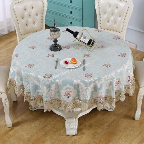 Europe Round TableCloth table polyester Embroidered Lace Dining Table Cover flower piano Refrigerator washing machine cover