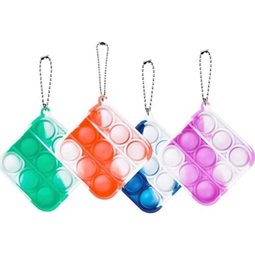 Simple Dimple Fidget Toy Mini Stress Relief Hand Toys Bubble Keychain Toys Silicone Autism Special Needs Squeeze Sensory Toy