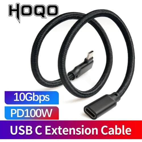 4k@60hz 100w usb type c extension cable 90 degree 3m 5a 5m 1m right angle usb c to c cable male to female data charge video cord