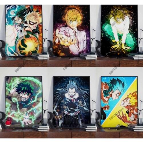 Canvas Painting My Hero Academia /Death Note Wall Art Nordic Anime Posters and Prints Home Decoration Pictures Living Room Decor