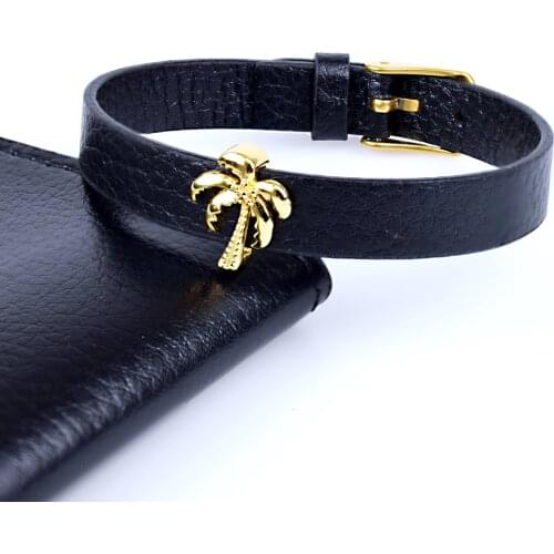 Classic Wrap Leather Bracelet for Male Women Coconut Tree Bracelets & Bangles Adjustable Jewelry