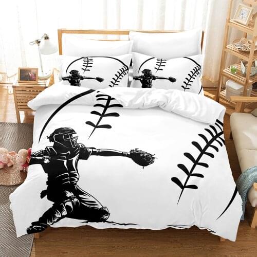Baseball Bedding Set Single Twin Full Queen King Size Sports Enthusiasts Fans Bed Set Childrens Kid Bedroom Duvetcover Sets 016