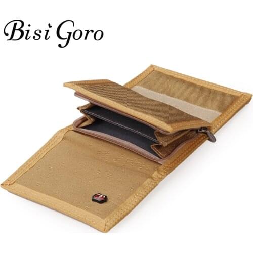 Bisi Goro 2020 Fashion Unisex Wallets Canvas Money Purse Coin Bag Zipper Short Male Wallet Card Holder Slim Purse 5 Colors