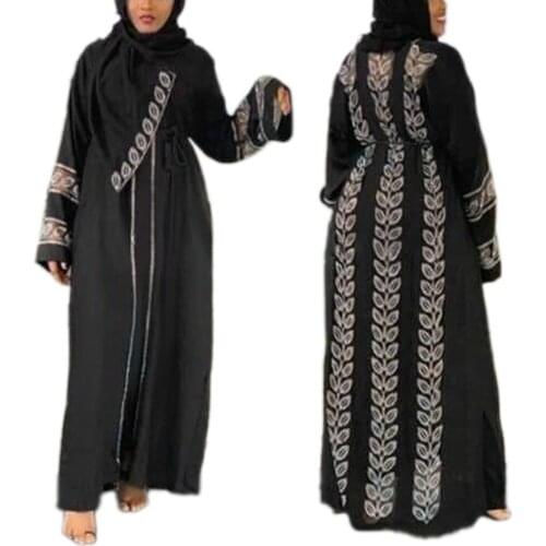 Summer 2021 Muslim Hijab Abayas Dubai Caftan Robe Plus Size Boubou Woman Jalabiya Turkish Dresses Diamond Gown Islam