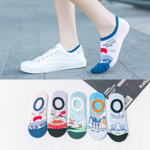 Summer Japanese Harajuku Kawaii Women Socks Korea Lovely Pure Cotton Silicone Anti-slip Stealth Cute Socks