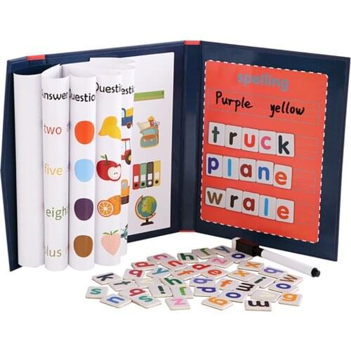 Book-style Magnetic Spelling Word Game Letter Cognition Children Enlightenment Early Education Toys Boys And Girls 3-6 Years