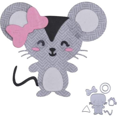 Cute Little Mouse With A Bow Metal Cutting Dies For DIY Scrapbooking Decorative and Card Making Embossing Craft 2021 New