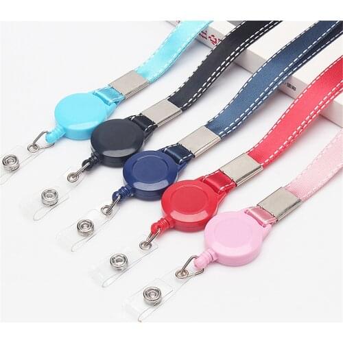 Fashion Retractable Lanyard Neck Strap Badge Holder Id Card Name Card Badge Clip Office Supplies