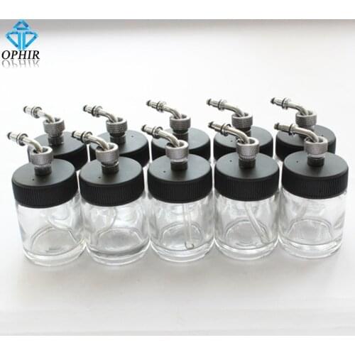 OPHIR 10 pcs/lot Airbrush Glass 22cc bottles pot Professional paint cup Model # AC018-10x