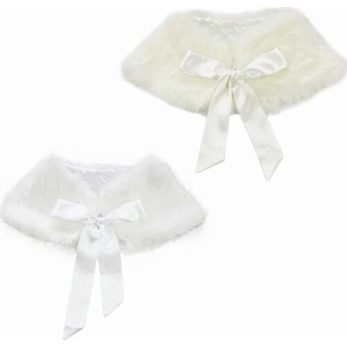 New 3-6Y Girls Faux Fur Bolero Shrug Cardigan Jacket Cloak Princess Cape Accessories Toddler Clothing Baby Outwear Shrug Tops