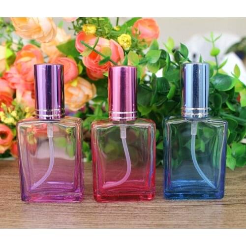 Wholesale P1-15ML Flat Square Colored Spray Perfume Glass Empty Bottle 100PCS/LOT