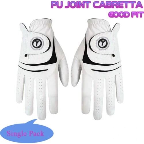 Golf Gloves PU Joint Cabretta Mens Golf Gloves Comfortable Breathable Wear Resistant Gloves Single Pack