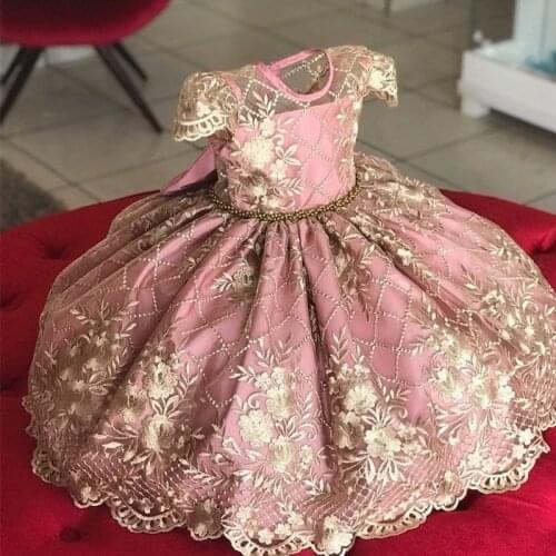 Baby Girl Dresses Lace Embroidery Christmas Dress Wedding Gown Children Clothing Kids Dresses For Girls Children Ceremony Party