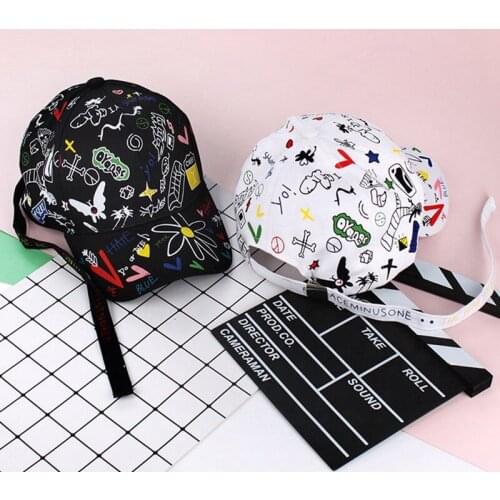Graffiti Baseball Cap Unisex Long Strap Snapback Caps Adjustable Visors