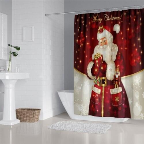 3 Size Christmas Santa Claus Shower Curtain Bathroom Waterproof Polyester Shower Curtain Printing Curtains for bathroom shower