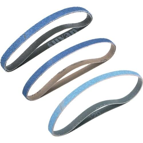Uxcell 2pcs 1/2-inch X 18-inch Sanding Belt Zirconia Sand Belts marks on Wood Plastic Fiberglass and both Ferrous Metal